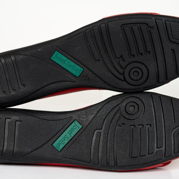 Josef Seibel Fenja 01 Comfy Leather Flats Red Womens Size US 6-6.5 EU 37 NIB - Picture 7 of 11